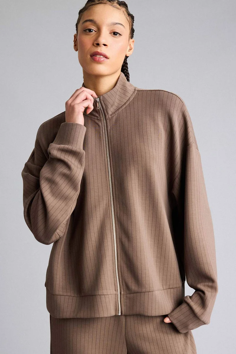 ديفاكتو Stand Collar Modal Oversize Cardigan