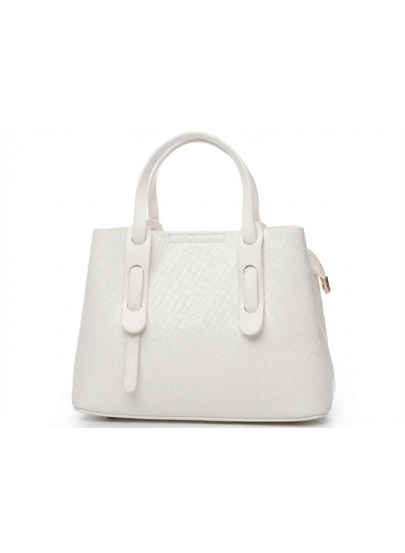 Elegant Women's Handbag with Top Handles and Gold-Tone Metal Accents - Image 1