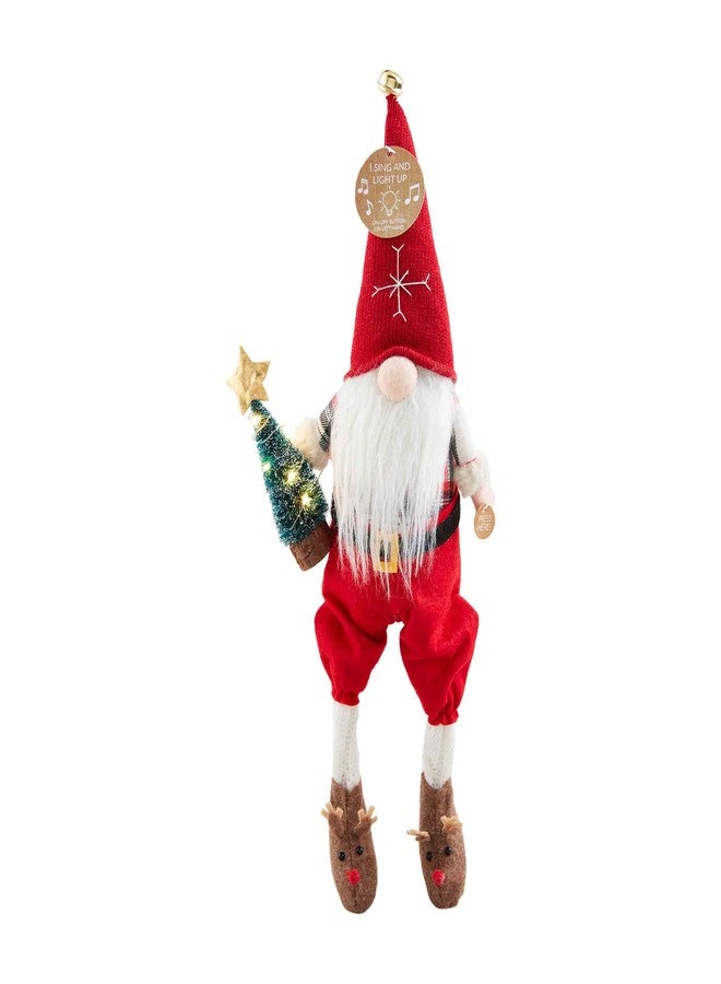 Mud Pie Singing Christmas Gnome, Tree, 4" x 9". - Image 1