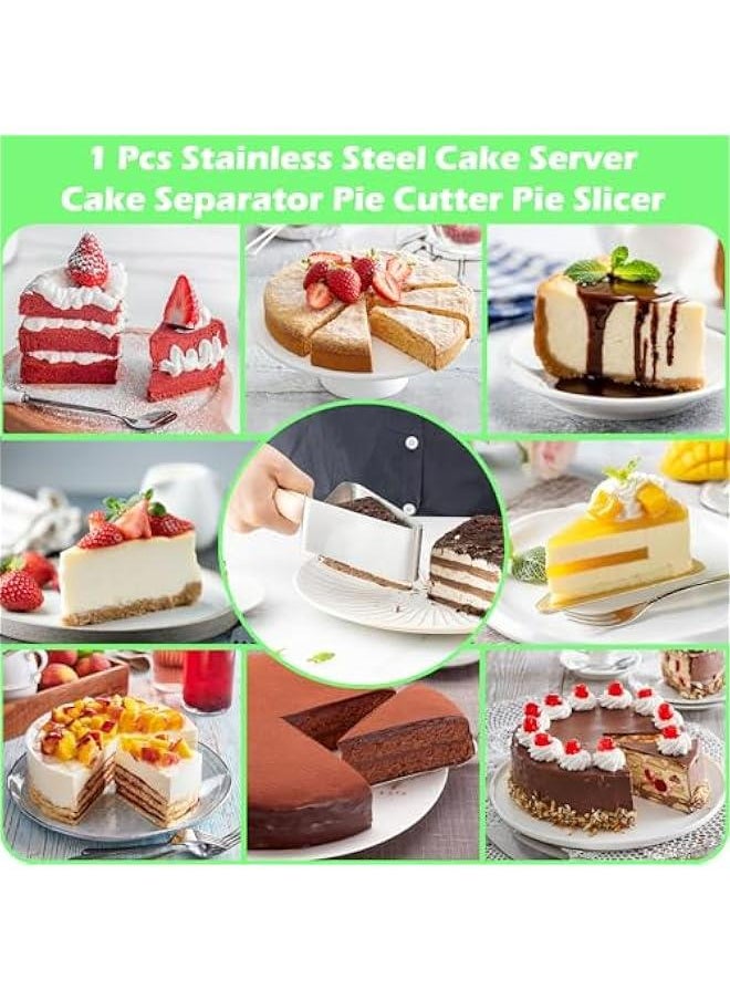 Generic - Cake Cutter, Stainless Steel Cake Knife and Server with Double Handle, Adjustable Cake Slicer for Cake Server, Pie Server, Cake Cutting Set for Wedding - Image 1