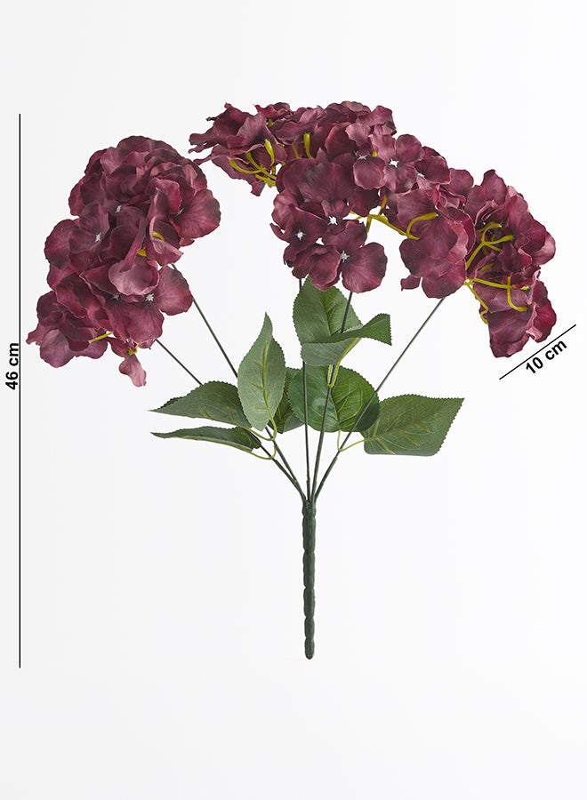 Noon East Hydrangea 1pc Flower Bunch with 5 buds – Maroon | 43cm Artificial Flower Bunch | Ideal for Wedding, Living Room Decor, Hotel, Party Decoration, and DIY Décor - Image 3