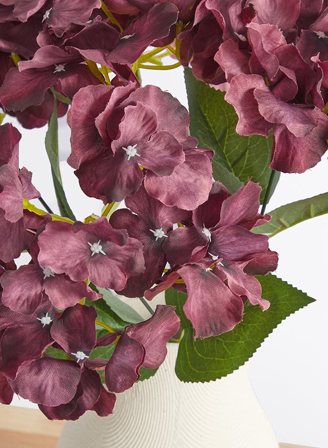 Noon East Hydrangea 1pc Flower Bunch with 5 buds – Maroon | 43cm Artificial Flower Bunch | Ideal for Wedding, Living Room Decor, Hotel, Party Decoration, and DIY Décor - Image 2