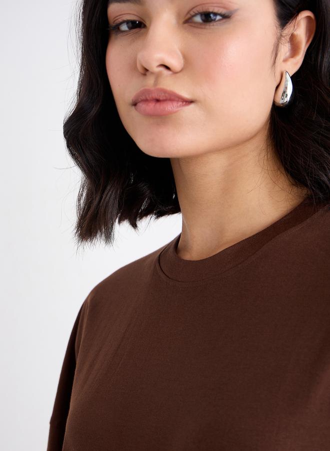 Styli Patch Detail Oversized T-Shirt and Flared Leggings Co-Ords - Image 4