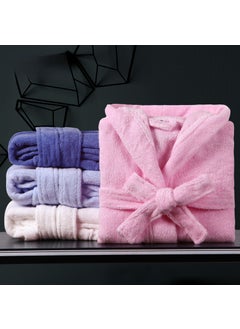 Generic Childrens bathrobe cotton hooded towel material autumn and winter baby swimming bathrobe thickened Cape Light Blue 
