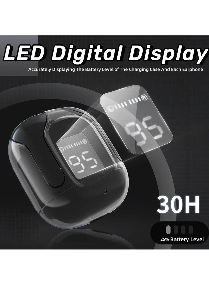 Wireless Earbuds Bluetooth Noise Isolating Earbuds Compatible with iPhone and Android - Digital Display Charging Case (Black) - Image 5