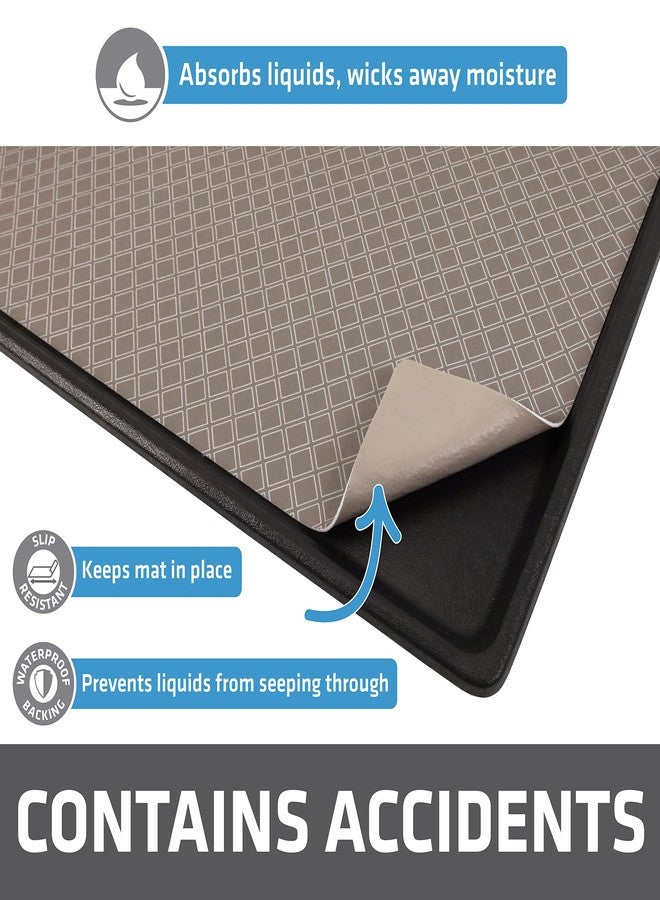 درايميت بطانة قفص الكلاب من درايميت، تمتص البول، مقاومة للماء، مانعة للانزلاق، وسادة تبول قابلة للغسل للجراء لتدريب الكلاب - تستخدم تحت قفص الحيوانات الأليفة لحماية الأرضيات، تصميم رفيع قابل للقص ليناسب القفص (صنع في الولايات المتحدة الأمريكية) (لون رمادي داكن) (29 بوصة × 48 بوصة) - Image 3