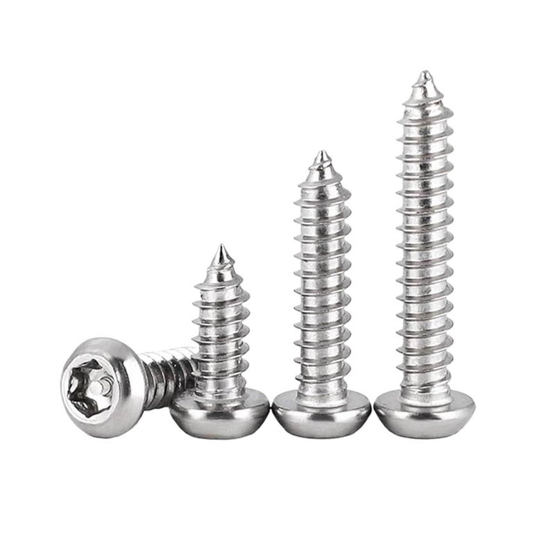 M3 50Pcs 304 Stainless Steel Torx Pan Round Head Pin Security Self Tapping Wood Screws - Image 1