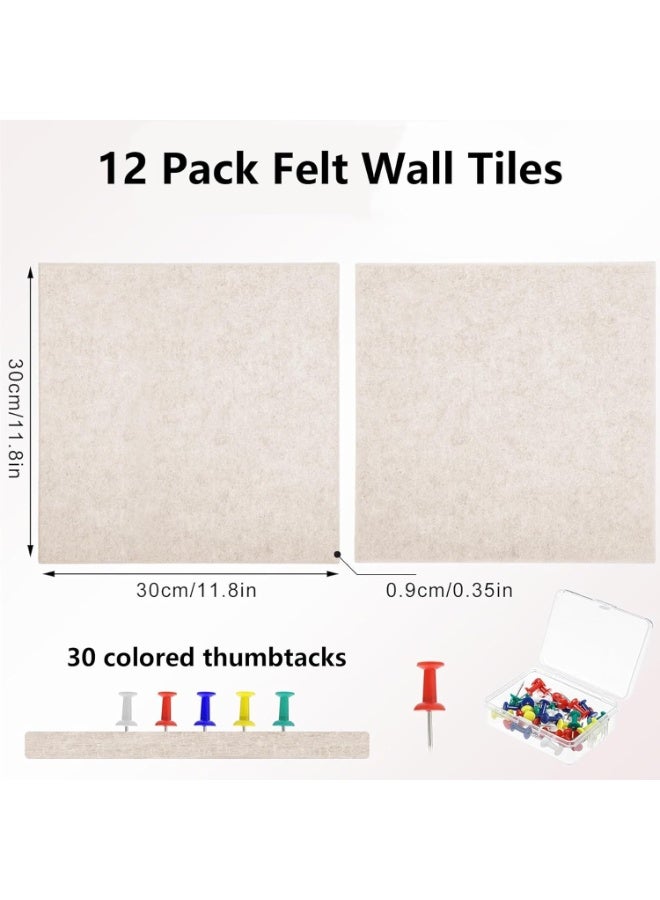 ZOXITY Cork Board Felt Bulletin Board,12 Pack Removable Felt Cork Board Tiles with Push Pins Decorative Picture Framed Display Board for School, Home, Kitchen & Office Walls（120cm×90cm） - Image 3