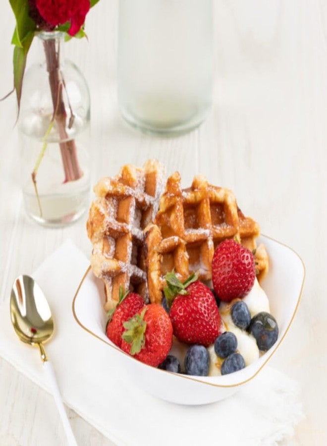 Blue Sky Organic Square Bowls White with Gold Rim - 16oz Disposable Plastic Plates (10 Count) | Elegant & Sturdy Dinnerware for Parties and Events - Image 2