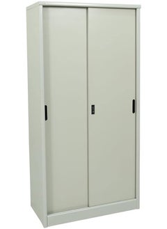RIGID Steel Curved Sliding Doors Office Cupboard Grey 183x90x45.5cm  - Image 5