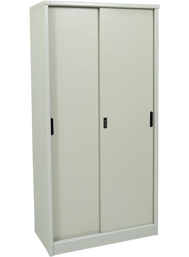 RIGID خزانة مكتب بأبواب منزلقة من الفولاذ المنحني باللون الرمادي 183x90x45.5 سم  - Image 5