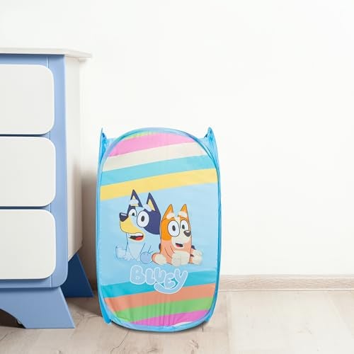 Jay Franco Bluey Pop Up Hamper - Bluey and Bingo Mesh Laundry Basket/Bag with Durable Handles - Storage for Clothes and Toys - Image 2