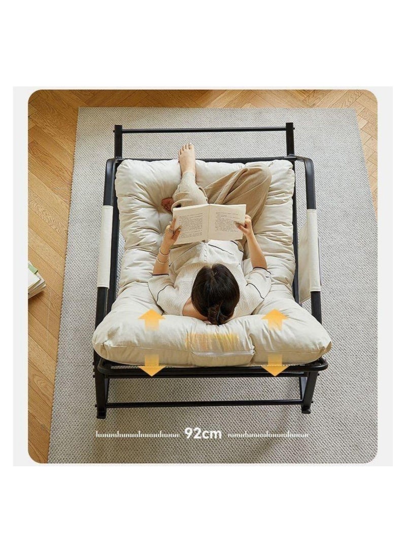 Cool Baby Oversized Rocking Chair Casual Side Armchair Comfortable Lunch Break Chair Thick Technical Cloth Cushion Steel Legs Suitable for Living Room Bedroom and Balcony ZJJA124  - Image 3