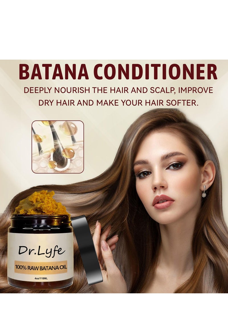 Lyfe Dr.  Batana Oil for Hair Growth, 100% Unrefined Oil from Honduras, Raw Batana Oil for Nourishing and Repairing Damaged Hair, Moisturizes Scalp for Healthy Hair Growth 4 oz - Image 2