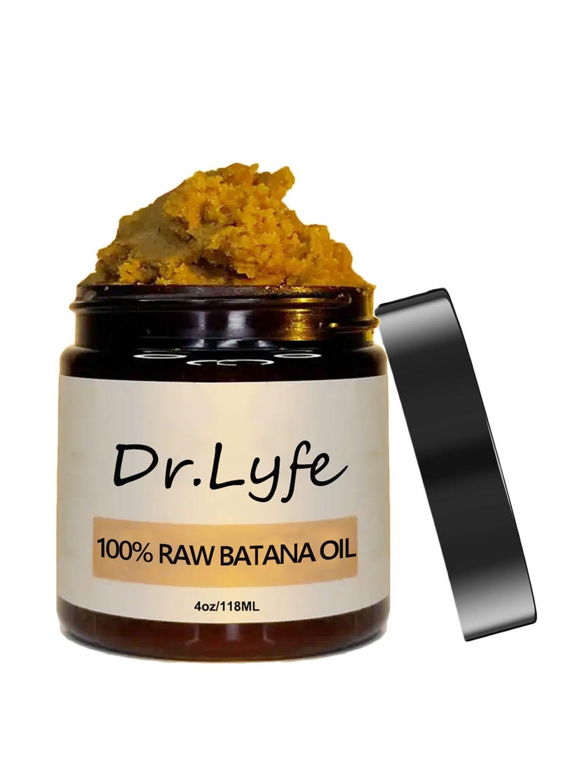 Lyfe Dr.  Batana Oil for Hair Growth, 100% Unrefined Oil from Honduras, Raw Batana Oil for Nourishing and Repairing Damaged Hair, Moisturizes Scalp for Healthy Hair Growth 4 oz - Image 1