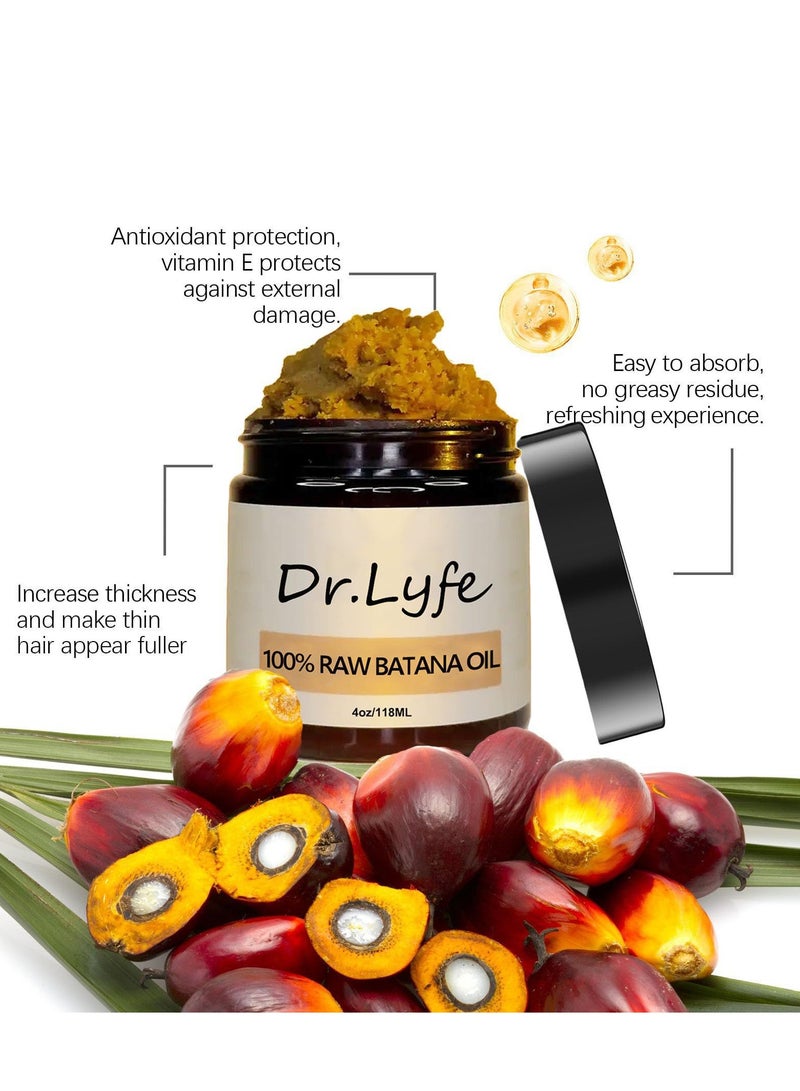 Lyfe Dr.  Batana Oil for Hair Growth, 100% Unrefined Oil from Honduras, Raw Batana Oil for Nourishing and Repairing Damaged Hair, Moisturizes Scalp for Healthy Hair Growth 4 oz - Image 5