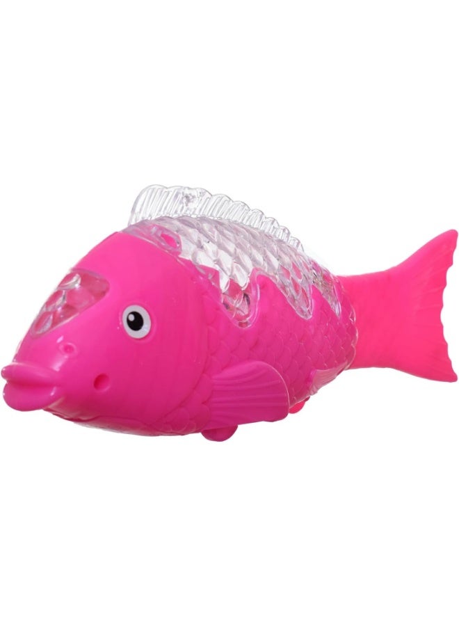 حديقة الألعاب لعبة سمكة متحركة مع أضواء للأطفال – لعبة على عجلات بحجم صغير ومرح مضيء - Image 2