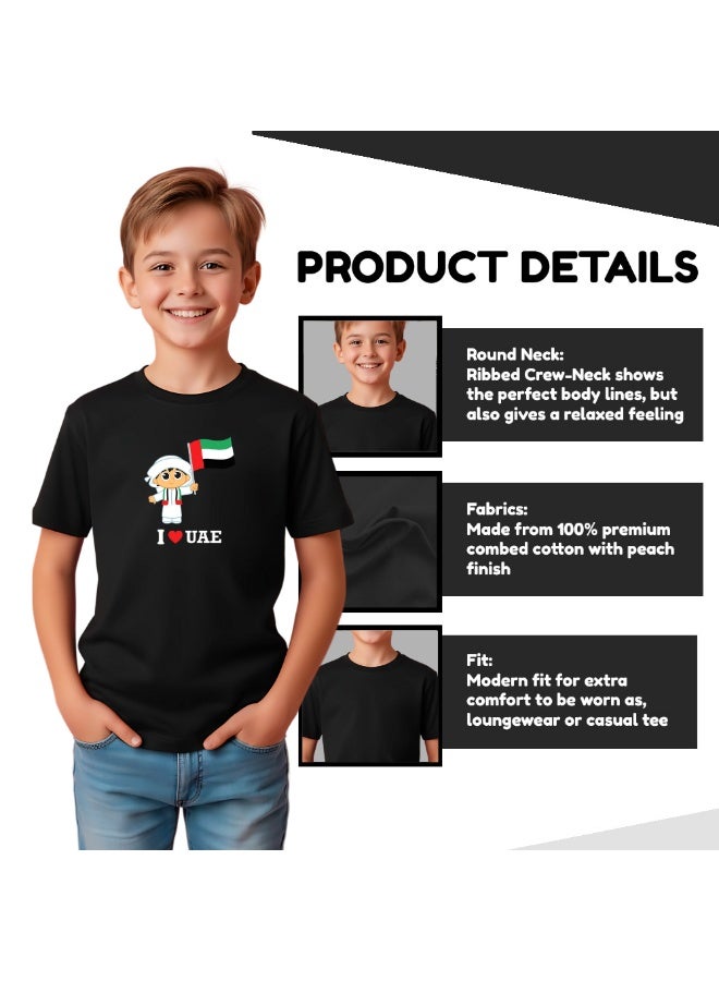 UAE  Celebrating National Day Printed Kids Round Neck T-Shirt - Image 4