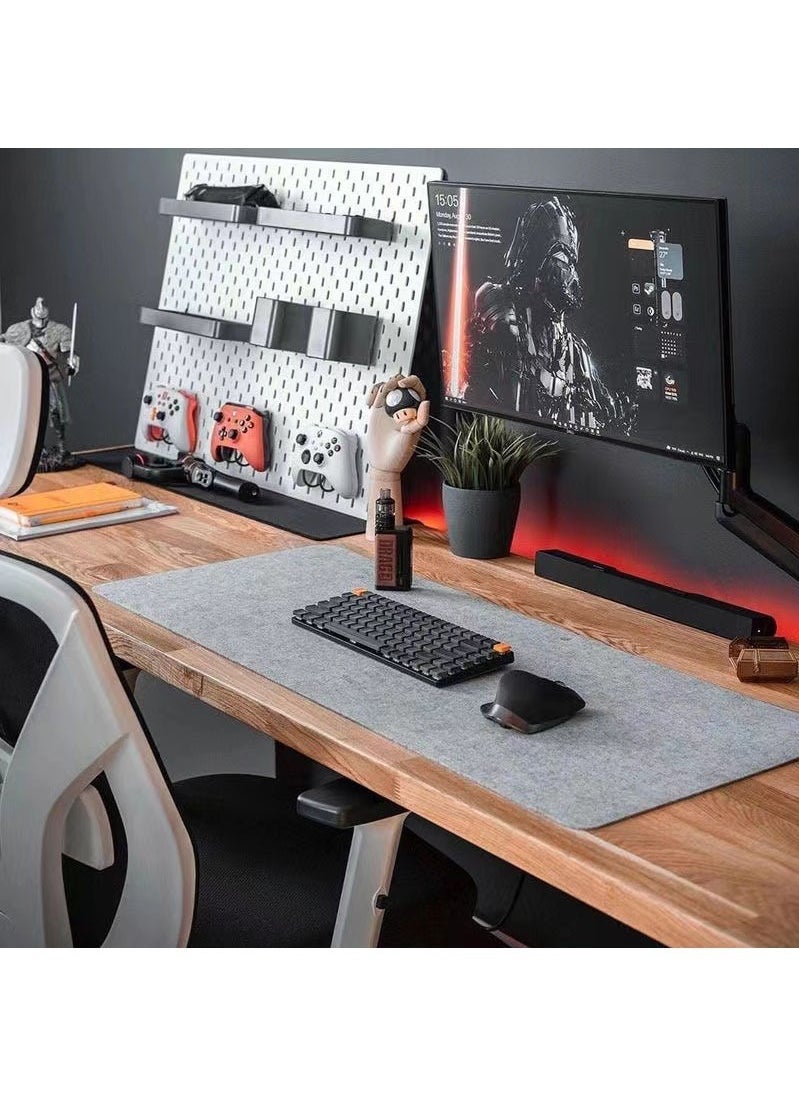 MAOGEDA Multifunctional Felt Desk Mat, Computer Mouse Pad, Office Desk Mat 90cm X40cm Large Felt Mouse Pad, Extended Gaming Mouse Pad, Computer Desk Mat, Non-slip and Waterproof Office Desk Mat Protector (Light Gray) - Image 4
