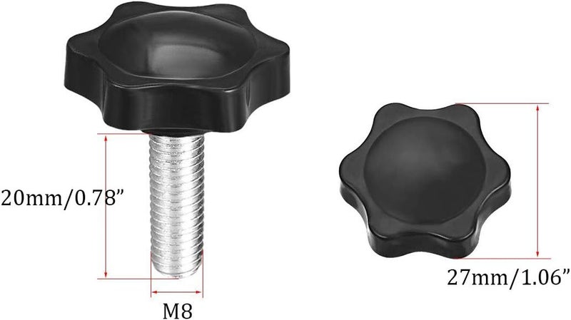 NACX M8 x 20mm Thread Clamping Knob, Thumb Screw, Star Hand Knob Tightening Screw Knob for Machinery, 20Pcs - Image 2
