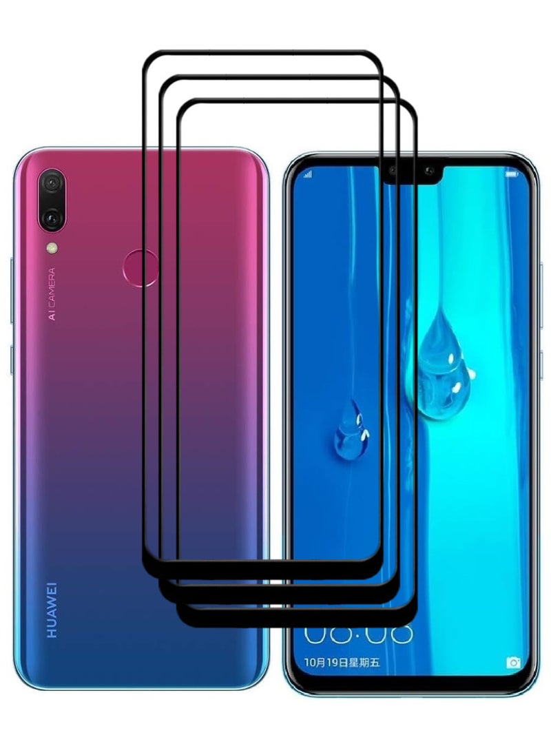 ACLIX 3 Pieces Antistatic ESD Dustproof Premium Quality High Definition Tempered Glass Screen Protector Designed For Huawei Y9 (2019) - Image 1