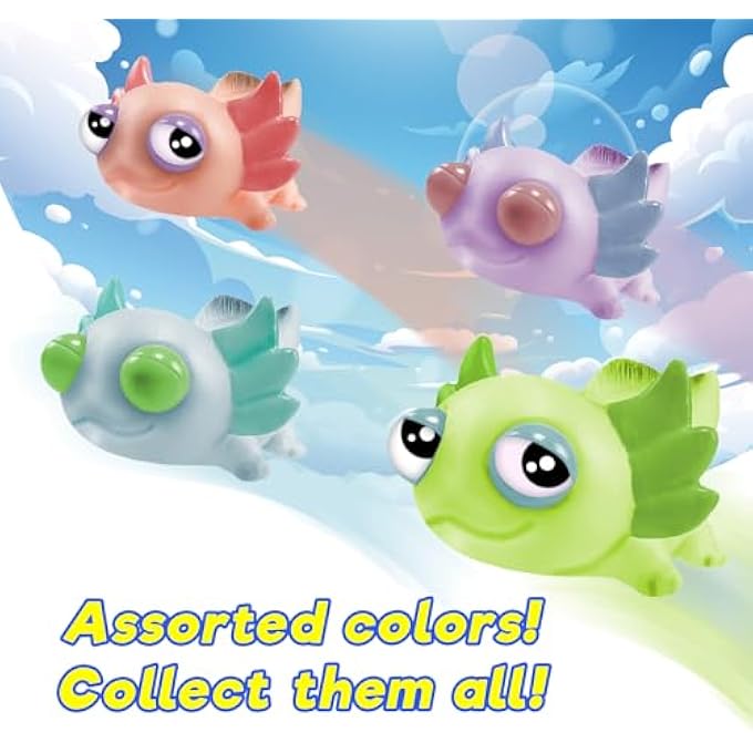 Ja-Ru Squeezy Pop-Eyes Axolotl Toy (4 Unit Assorted) Ugly Cute Squishy Animal Kids Toys for Boys and Girls. Smush Fidget Silly Stress Relief Axolotls Sensory Figure. 4747-4s - Image 2
