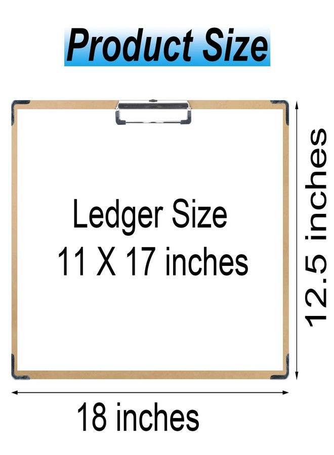 Acocony 11x17 Clipboard Landscape with Hardware Corner Guard Extra Large Clipboard Hardboard Low Profile Clip 11 x 17 Clipping Board MDF Pack of 1 - Image 2