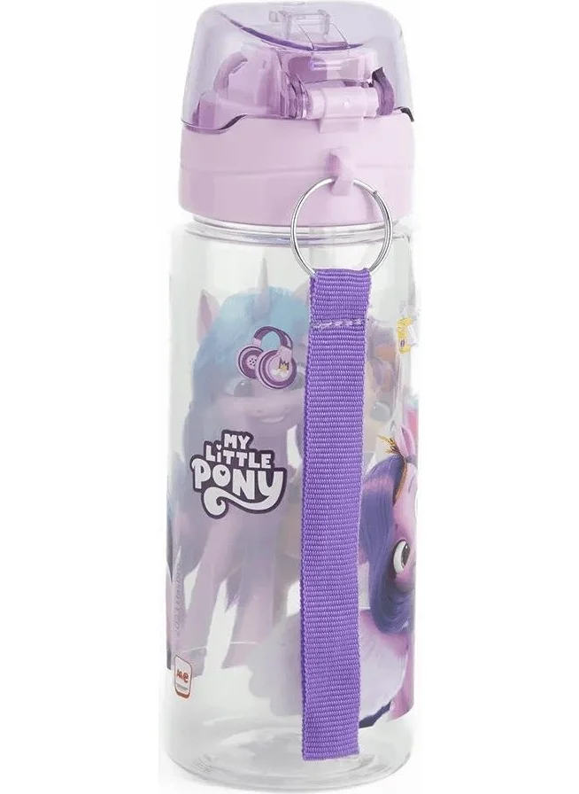 ماشو تريند My Little Pony Transparent Water Bottle 500ML - Pony Children's Water Bottle - Licensed My Little Pony Water Bottle with Straw