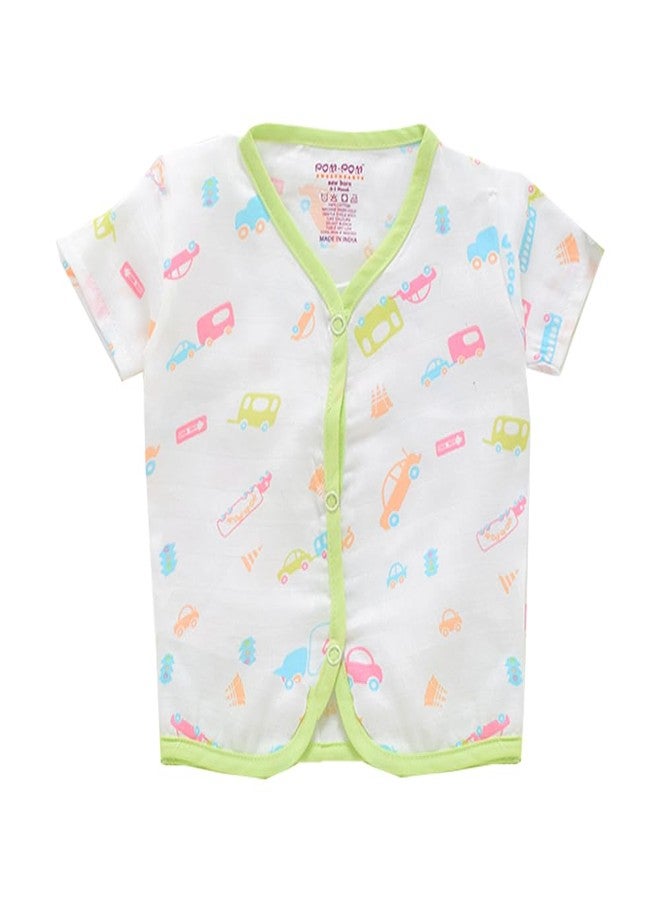 BUMSIES Newborn Baby Clothing Gift Set –Soft 100% Muslin Cotton Essentials for Boys & Girls | Gift Box Pack of 5 - Half Sleeves Shirt, Pajama/Pant, 1Bib, 1Pair Mittens & 1Cap | Light Green (New Born) - Image 5