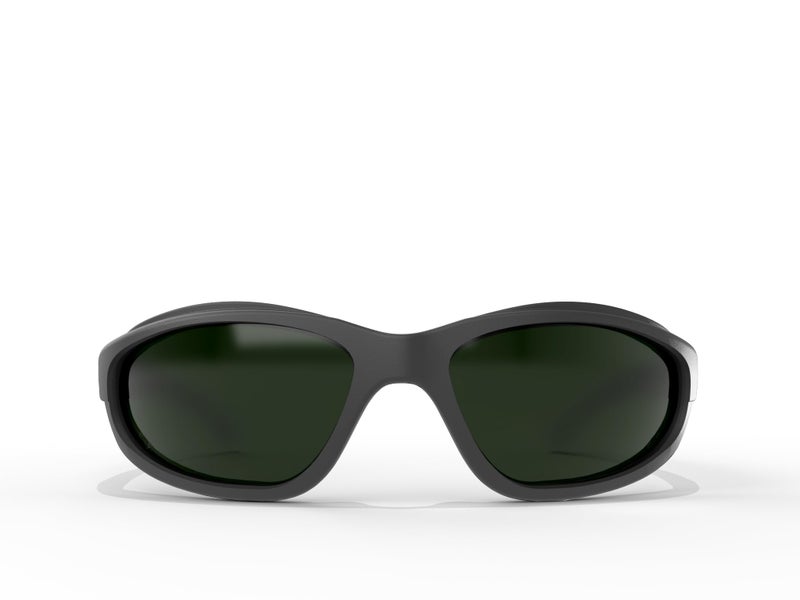 EDGE Dakura Wrap-Around Safety Glasses, Anti-Scratch, Non-Slip, UV 400, Military Grade, ANSI/ISEA & MCEPS Compliant, 5.04" Wide, Black Frame / IR5 Medium Welding Lens - Image 2