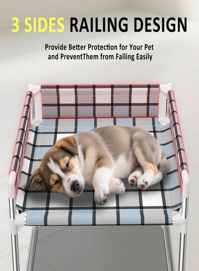 Caghash Bedside Window Pet Cat Bed - Dog Bed with Guardrail Extension Attached to Human Bed Height Elevated Dogs Cats Window Perch Bedside Dog Cot Sleeper Hammock Furniture Pet Beds (20'' x 20'' x 24'') - Image 4