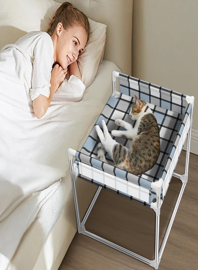 Caghash Bedside Window Pet Cat Bed - Dog Bed with Guardrail Extension Attached to Human Bed Height Elevated Dogs Cats Window Perch Bedside Dog Cot Sleeper Hammock Furniture Pet Beds (20'' x 20'' x 24'') - Image 1