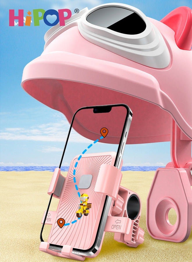 HIPOP Bike Phone Holder, Bike Handlebar Phone Mount, Adjustable Motorcycle Phone Holder with Sunshade, 360° Rotation, Anti-Off, Anti-Shake  - Image 1