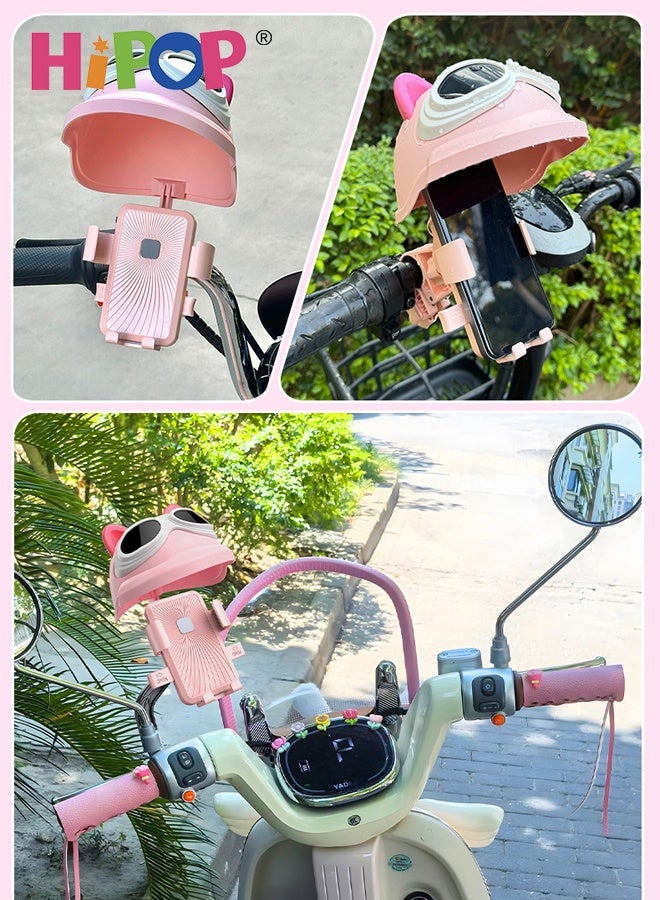 HIPOP Bike Phone Holder, Bike Handlebar Phone Mount, Adjustable Motorcycle Phone Holder with Sunshade, 360° Rotation, Anti-Off, Anti-Shake  - Image 4