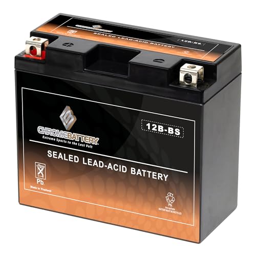 CB CHROMEBATTERY YTX12B-BS Maintenance-Free, 175 CCA, 12V 10Ah Battery Replacement for ATV, Motorcycle, Jet Skis, Scooter, UTV, and More - Nut and Bolt (T3) Terminal - Image 1