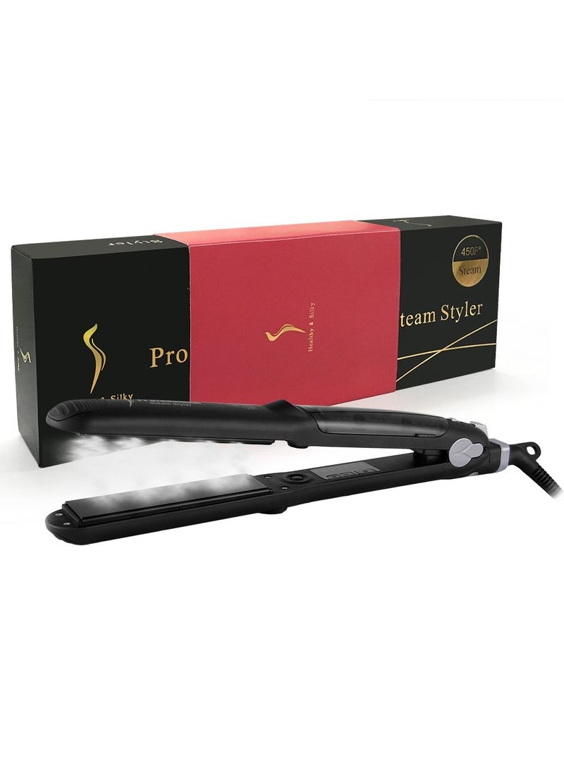 PROFESSIONAL - Professional Steam Hair Straightener Ceramic Vapor Hair Flat Iron Seam Fast Heating Tourmaline Curler Steamer Hair Styling Tool - Image 1