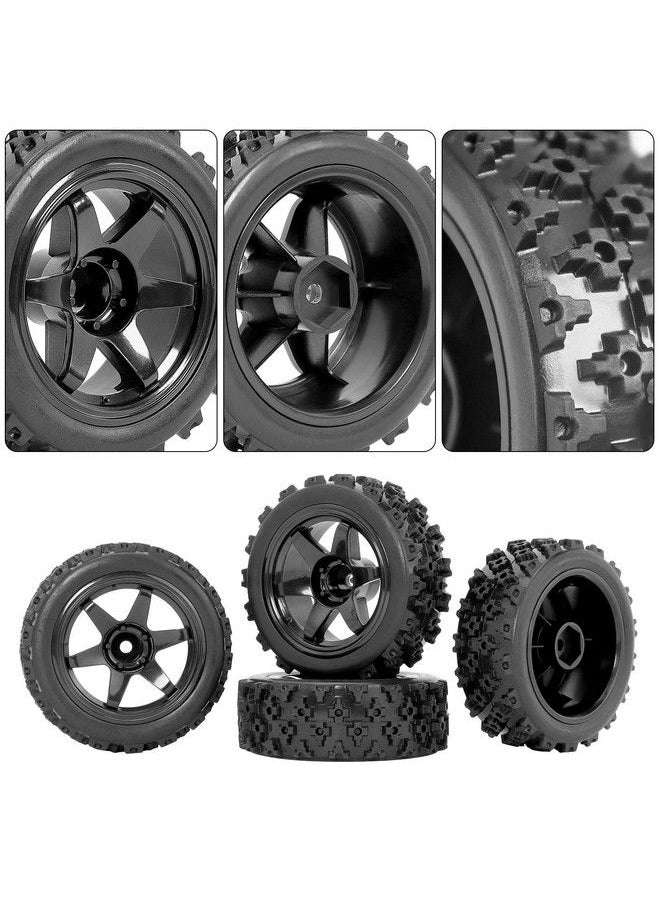 null - 4Pcs Preglued Rc Rally Tires And Wheels Od 2.8" Width 1.06" 12Mm Hex Wheels And Tires With Foam Inserts For Wltoys 144001 Losi Etc For 1/12 1/14 1/16 1/18 Rc Off On Road Rc Car - Image 1