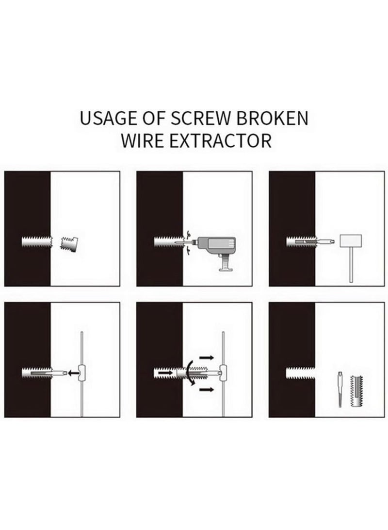 GGOOT 5 Pieces of Broken Screw Extractor Bit Set Carbon Steel Double-Sided Screw Pulling Center Bit Hardware Tools Black - Image 5