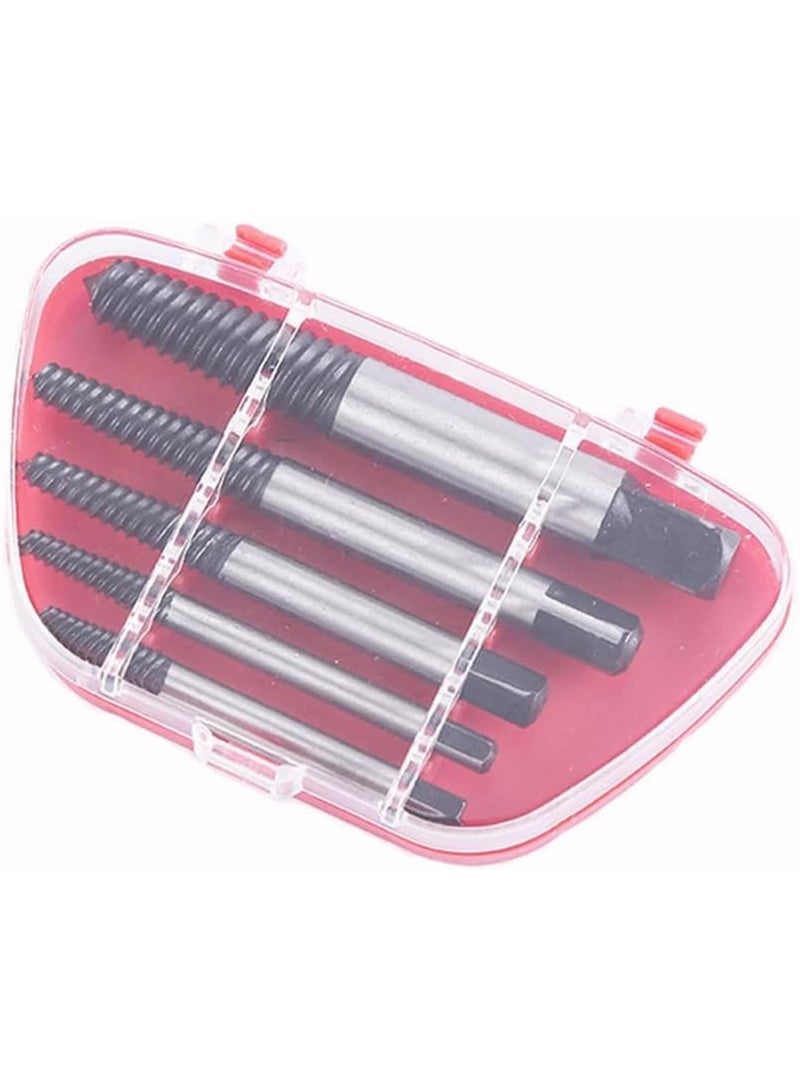 GGOOT 5 Pieces of Broken Screw Extractor Bit Set Carbon Steel Double-Sided Screw Pulling Center Bit Hardware Tools Black - Image 2