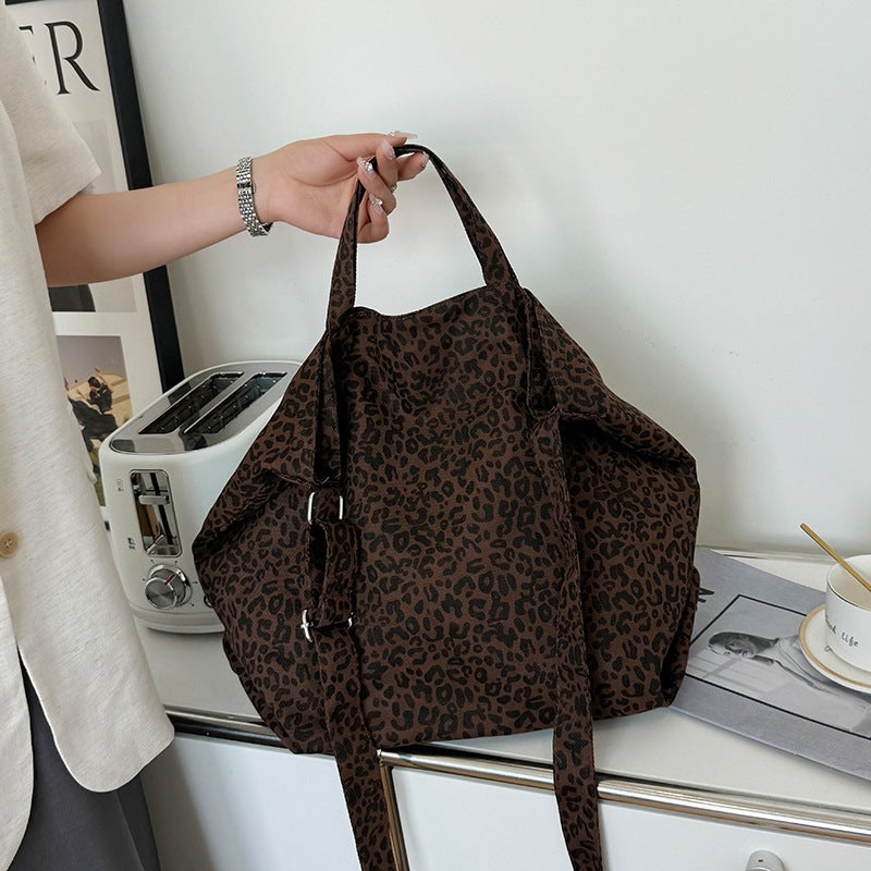 Export Women'S Bag Leopard Print Crossbody Bag Fashion Women'S Handbag Canvas Large Capacity Tote Bag - Image 4