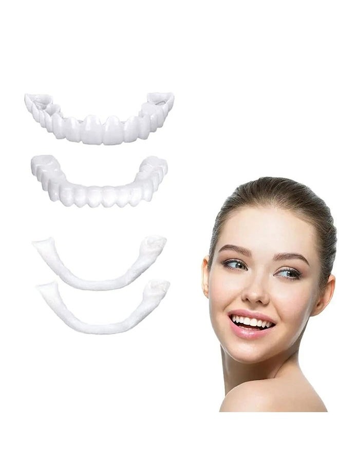Crazylife Simulated Dentures for Upper and Lower Teeth, Silicone Non-Porous Braces, Denture Decoration, Natural and Comfortable, Protect Your Teeth and Restore a Confident Smile, for Men and Women  - Image 1