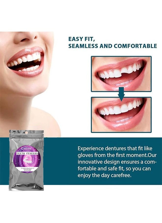 Crazylife Simulated Dentures for Upper and Lower Teeth, Silicone Non-Porous Braces, Denture Decoration, Natural and Comfortable, Protect Your Teeth and Restore a Confident Smile, for Men and Women  - Image 3