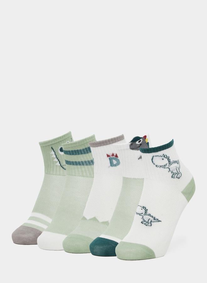 Styli Pack of 5 - Boys Dino Graphic Socks - Image 1