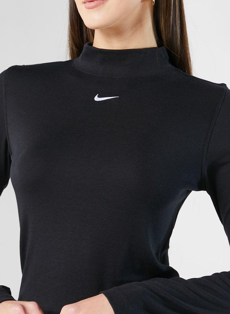 Nike Nsw Essential Ribbed Mock Neck T-Shirt - Image 3