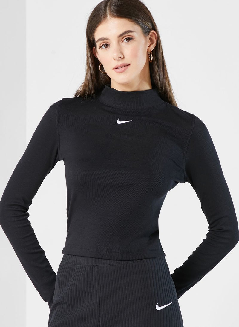 Nike Nsw Essential Ribbed Mock Neck T-Shirt - Image 1