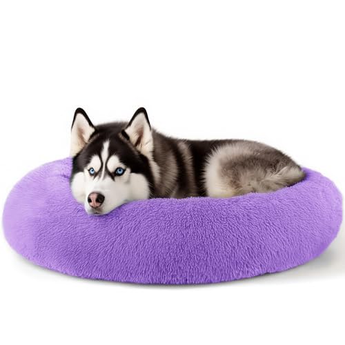Hoewina Extra Large Dog Beds 36 Inch Human Dog Anxiety Relief Comfort Bed Indestructible Chew Proof Pet Beds Purple - Image 1