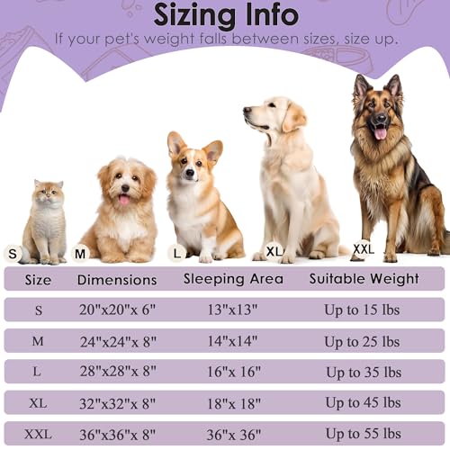 Hoewina Extra Large Dog Beds 36 Inch Human Dog Anxiety Relief Comfort Bed Indestructible Chew Proof Pet Beds Purple - Image 3