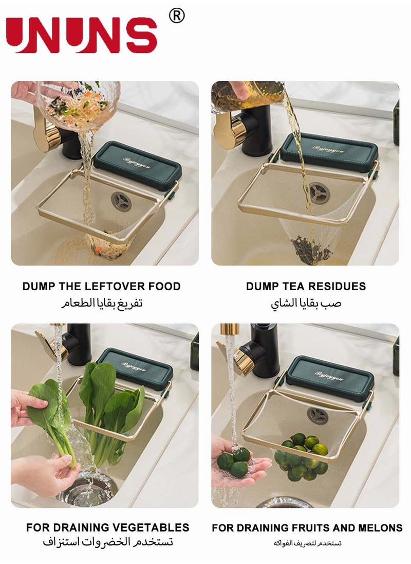 Kitchen Sink Drain Basket,Flipped Holder Sink Strainer Basket,Multi-function Disposable Garbage Drainage Grid With 50 Filters