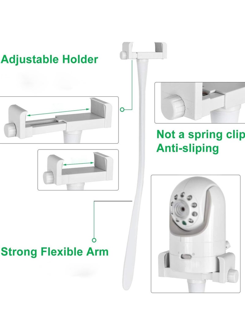 مرحبا بيبي حامل جهاز مراقبة الطفل العام، حامل مثالي لجهاز مراقبة الطفل، حامل لجهاز مراقبة الطفل بفتحة ملولبة مقاس 1/4 بوصة (أبيض) - Image 3