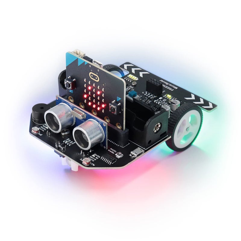FREENOVE مجموعة FREENOVE MicroRover لـ BBC Microbit V2 مع تجنب العقبات تتبع الضوء تتبع الخط التحكم عن بعد تشغيل لحن الأضواء الملونة مشاريع أمثلة كتل وكود بايثون - Image 2